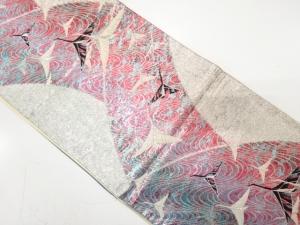 アンティーク　流水に群鶴模様織り出し袋帯（材料）